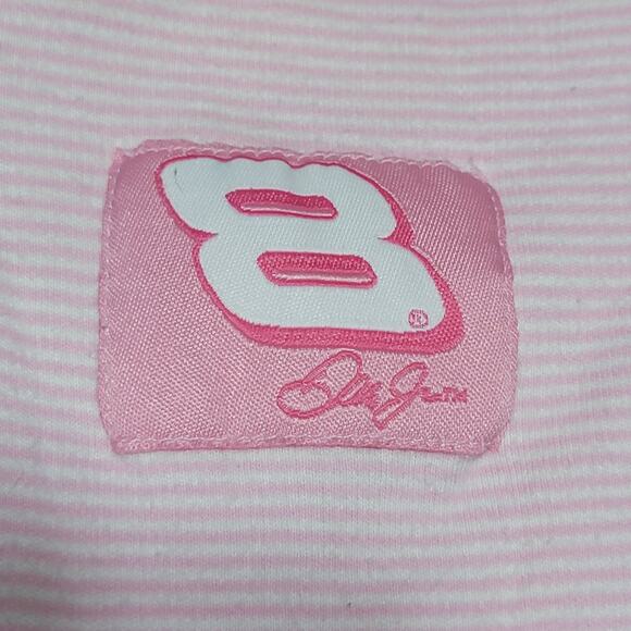 Chase Authentics Pink Stripes Infant Jumper w/ Footies "8 Dale Jr." - Size 6-9Mo - Picture 3 of 7
